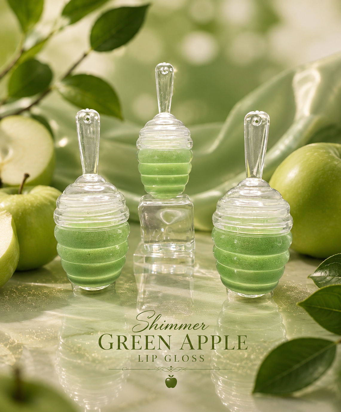 Shimmer Green Apple Honeycomb Lip Gloss